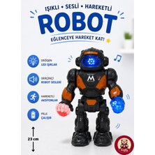 Giffy Oyuncak Işıklı Sesli Hareketli Robot Oyuncak 23 cm LED Efektli Pilli Dans Eden Akıllı Robot