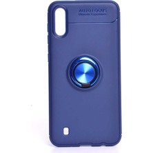 ZM Store Galaxy M10 Uyumlu Kılıf Yüzük Standlı Pürüzsüz ve Soft Yüzey Ravel Kapak