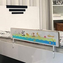 Ala Store Baby AGU-088-9-3-DSN Hayvan Desenli Ahşap Yatak Bariyeri 90X30, Beyaz