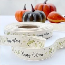 Ala Store Pamuk Şerit, Happy Autumn, 1.5 cm 2 Metre Natürel