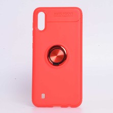 ZM Store Galaxy M10 Uyumlu Kılıf Yüzük Standlı Pürüzsüz ve Soft Yüzey Ravel Kapak