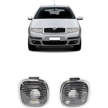 CME PARTS Skoda Fabia Hb Mk1 2000-2008 Uyumlu Sağ+Sol Takım Siyah Karartma Çamurluk Sinyali 2 Adet 1U0949127B