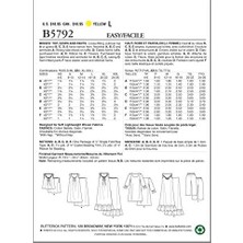 Ala Store Butterıck B5792 Kesim Kalıbı Için Dikiş, Şık, Gösterişli, Modaya Uygun, Btk 5792 Y (Xsm-Med)32-40