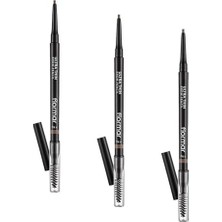 Ala Store Ultra Thin Fırça Başlıklı & Asansörlü Ucu Ince Kaş Kalemi 001 Beıge (3 Paketi)