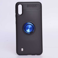 ZM Store Galaxy M10 Uyumlu Kılıf Yüzük Standlı Pürüzsüz ve Soft Yüzey Ravel Kapak