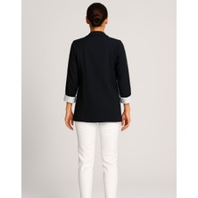 Tomris Giyim Kolları Kıvrık Regular Dokuma Blazer Ceket