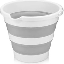Ala Store Life - Sihirli Katlanır Kova -12 L36,5 x 33,5 x 28,5 Beyaz ve Gri