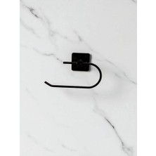 Ala Store Yapışkanlı Tuvalet Kağıtlığı, Modern Siyah Mat, Metal, 15X15 cm