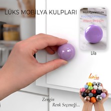 Glaswen Sert Plastik Düğme Yuvarlak Top Lila Dolap Mobilya Mutfak Dolabı Çekmece Kulbu Kulpu Kulplar
