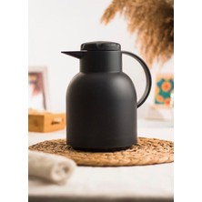 Kayalar 1 Lt Isı Yalıtımlı Çay ve Soğuk Su Termosu Siyah (12 Saat Sicak Tutar& Içi Camdır)
