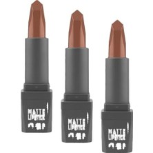 Ala Store Yoğun Renk Veren Uzun Süre Kalıcı Nemlendirici Kadifemsi Mat Ruj - Lipstick 404 Warm Caramel (3 Paketi)