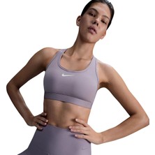 Nike Swoosh Dri Fit Orta Destekli Sabit Pedli Kadın Sporcu Sütyeni | DX6821