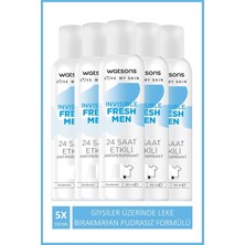 Ala Store Watsons Invisible Fresh Men 24 Saat Etkili Deodorant Sprey 150 ml X5 Adet