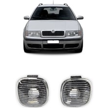 CME PARTS Skoda Octavia A4 1997-2009 Uyumlu Sağ+Sol Takım Siyah Karartma Çamurluk Sinyali 2 Adet 1U0949127B