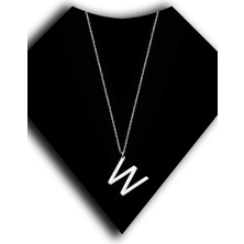 Roxx Jewellery 925 Ayar Gümüş W Harf Unisex Kolye