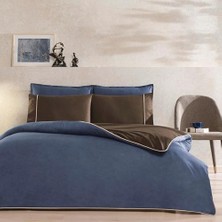 Ala Store Taç Riven Renkli Klişe Pamuk Nevresim Takımı, Lacivert, Çift Kişilik