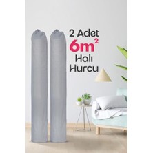 Ala Store Halı Hurcu, Halı Kılıfı, Koruyucu Kılıf, Halı Kilim Organizeri (Gri, 6m² Halı Hurcu)