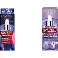 Ala Store L'oréal Paris Revitalift Lazer Saf Retinol Gece Serumu (30 Ml) + L'oréal Paris Revitalift Filler%1.5 Saf Hyaluronik Asit Kırışıklık Karşıtı Serum (30 Ml)