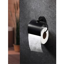 Ala Store Yapışkanlı Siyah Geniş Kapaklı Tuvalet Kağıtlığı Wc Kağıtlık Tuvalet Kağıdı Askısı