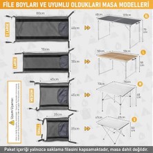 Ala Store Masa Altı Saklama Filesi, Kamp Piknik Için Masa Altı Kamp Malzemeleri Eşya Depolama, Düzenleyici Organizer Kese Hurç File - L - 70X30 cm - Mavi