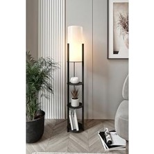Ala Store Radiante Lambader Siyah – Minimalist Modern Tasarım, Kompakt Kare Taban (23X23 Cm), 135 cm Yükseklik, LED ve E27 Ampul Uyumlu, Göz Yormayan Işık, Kolay Kurulum, Dar Alanlar Için Dekoratif Aydınlatma