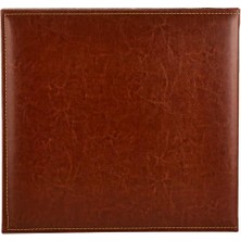 Ala Store 30,5 cm 30,5 cm Buchschraubenalbum Kabartmalı Dikişli Suni Deri Cover Memory Kitap, Kahverengi
