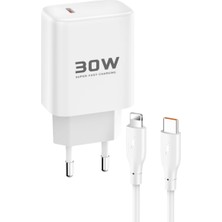 Aslanoğlu Store Joko JK89 30W Type-C Çıkışlı Ekstra DC66 1m Type-C To Lightning  Kablolu Pd Şarj Cihazı - Beyaz