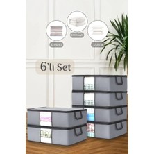 Ala Store 6 Adet ve Yatak Altı Uyumlu Pencereli Giysi Yastık Hurcu Düzenleyici Saklama Çantası 64X45X22CM