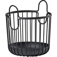 Ala Store Inu Saklama Sepeti, Mutfak, Banyo, Çocuk Odası, Ev Ofis Için Küçük Saklama Sepeti, Metal, Çap 10,5 Cm, Yükseklik 13,5 Cm, Siyah