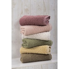 Ala Store Akasya 6 Adet Desenli Havlu Havlu & Havlu Seti El Yüz Havlusu Çeyiz Havlusu Banyo Havlusu 254378, Çok Renkli, 50 x 90