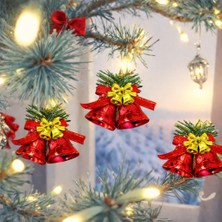 Ala Store 9 Adet Lüx Yılbaşı Ağacı Zili Set Ağacı Süslemeleri Topları Topu Parti Asılı Top Yılbaşı Süsleri Kırmızı