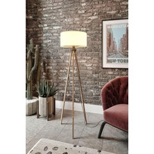 Ala Store Lambader 3 Ayaklı – Modern Dekoratif Ayaklı Lamba, E27 Duy Uyumlu, Mdf Ahşap Ayaklı Salon ve Yatak Odası Aydınlatma (Kahverengi, 120 Cm)