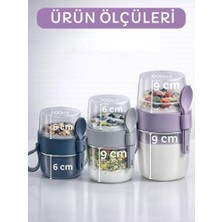 Ala Store Beylini 3 Lü Set Taşınabilir Kaşık+Çatal Kapaklı Yoğurt Müsli Granola Yemek Diyet Saklama Kabı And Go Bardak Kahvaltı Salata Hazırla Çık