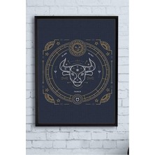 Ala Store (PSTER14456) Boğa Burcu Tasarım Çerçeveli Tablo 40 x 50