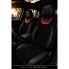 Trobus Dacia Duster 2010+ Uyumlu Asil Serisi Ortopedik Tay Tüyü Siyah Kırmızı Koltuk Kılıfı