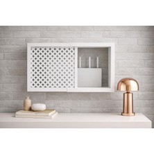 Ala Store Eylux Modern Dekoratif Duvar Askılı Sigorta ve Modem Saklama Kutusu, Ahşap, Krem, 30X40 Cm, Derinlik 10 cm