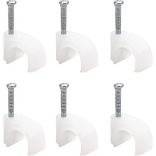 Esranın Dünyası 100 Adet No 1 Beton Çivili Kablo Tutucusu Kroşe -1 Numara 4x6 mm Kordon Kablo Kroşesi (100)