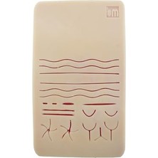 Esranın Dünyası Edulaparoskopi Silikon Dikiş Pedi 19X9 cm 7 mm Küçük Boy Eğitim Matı Simülasyon Amaçlı Dikiş Pedi