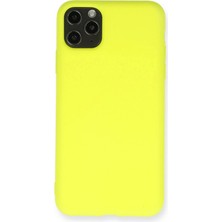 Durukar®  iPhone 11 Pro Max Kılıf Nano Içi Kadife Silikon - Sarı