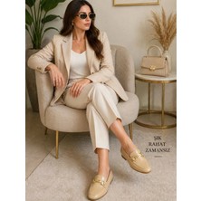 Bitangosu Rugan Klasik Loafer - Gold Tokalı Günlük Rahat Ayakkabı