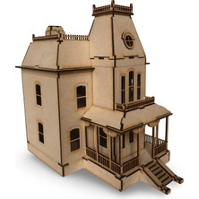 Algwood Bates Moteli Ikonik Korku Evi 3D Ahşap Puzzle - 106 Parça Maket Seti - Bates House Mimari Model Seti