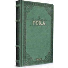 Gıpta Pera Yaldızlı Deri Kapaklı Özel Ciltli Defter - 17X24 cm 160 Yp Çizgisiz Ajanda Yeşil