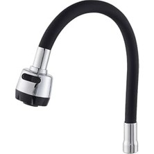 Esranın Dünyası Esnek Silikon Musluk Başlığı, 50 Cm, Kubar, Kıvrılabilir, Oynar Başlıklı, Iki Fonksiyonlu Akış, Su Tasarruflu, Mutfak ve Lavabo Uyumlu, Yüksek Kalite, Dayanıklı, Vakumlu Ambalaj (Siyah)