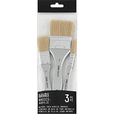 Esranın Dünyası 3699370 Fırça Seti, Akrilik Boya Için, 3 Düz Fırça 1/2", 1" ve 2" Kısa Saplı, Uzun Ömürlü, Sağlam ve Şeklini Koruyan