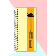 Esranın Dünyası Uzun Ince Dar Çizgisiz Not Defteri Kalın Karton Kapak Spiralli 21X10 cm 120 Sayfa Mikroperforajlı Çek Kopart Özellikli Kentsoylu No:1 Bulutta Sallanan Kız Tema