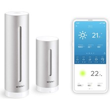 Kablosuz Dış Mekan Sensörüne Sahip Iç ve Dış Mekan Kullanımı Için Netatmo Hava Durumu Istasyonu - Amazon Alexa ve Google Assistant ile Uyumlu, NWS01-EU