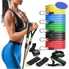 Esranın Dünyası Slipt Fesyonel Direnç Lastiği Seti Latex  Kalite Fitness Kondisyon Egzersiz Direnç Lastik L Renkli