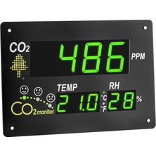 Tfa Dostmann Co2 Monitörü AIRCO2NTROL Observer, 31.5002, Xl Ekran, Açık Planlı Ofisler/okullar/resepsiyonlar Için Ideal, Gülen Yüzler, Sıcaklık ve Nem Içeren Trafik Işığı Ekranıyla, Siyah