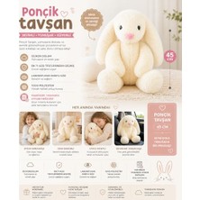 Esranın Dünyası Peluş Tavşan 40 cm Uzun Kulaklı Yumuşak Uyku Arkadaşı, Ponçik Sarkık Kulaklı Doldurulabilir Tavşan Oyuncak