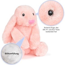 Esranın Dünyası Peluş Tavşan 40 cm Uzun Kulaklı Yumuşak Uyku Arkadaşı,sarkık Kulaklı Tavşan Pelüş(Pembe)